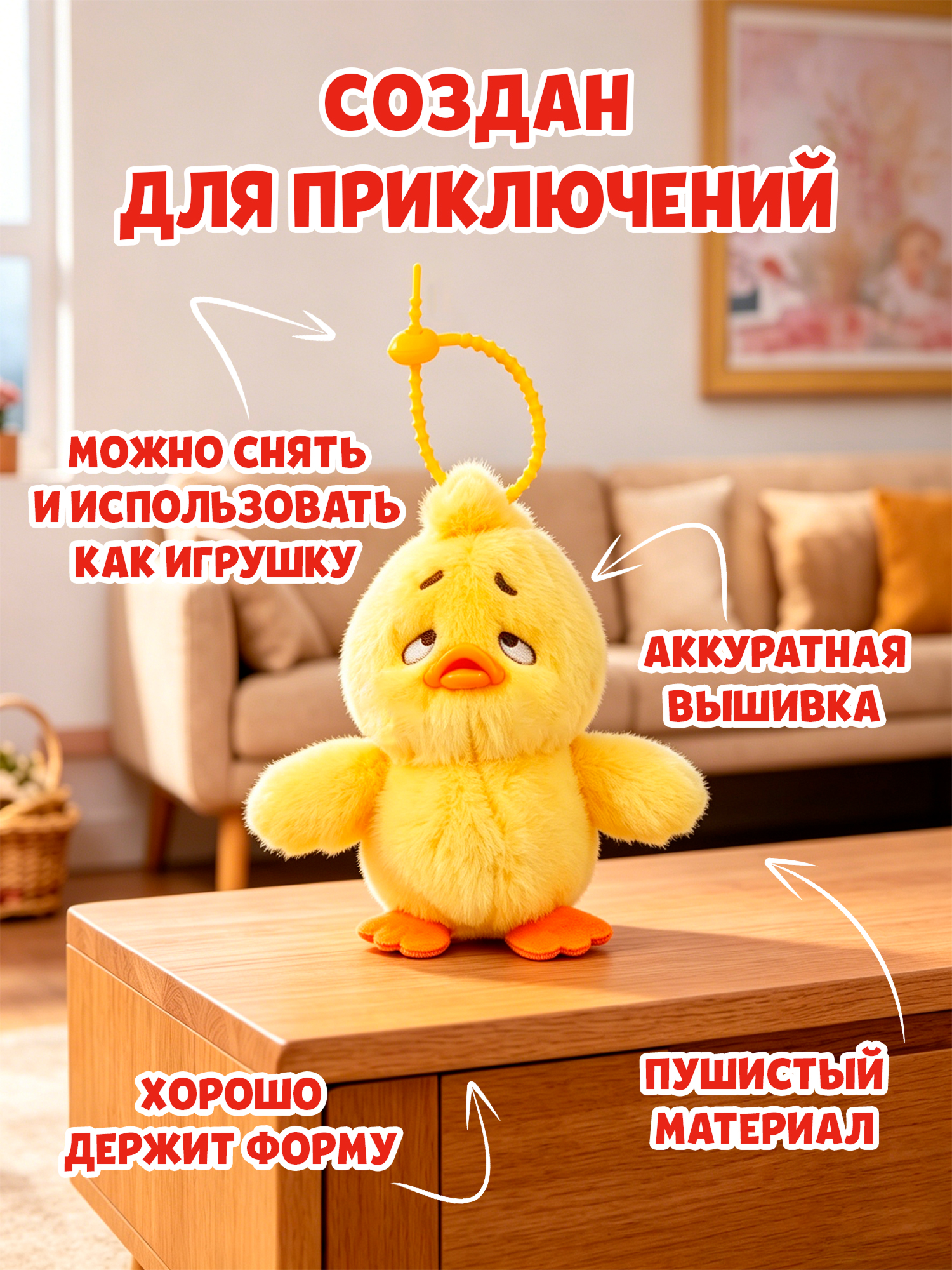 Брелок Upset Duck на цепочке - фото 3