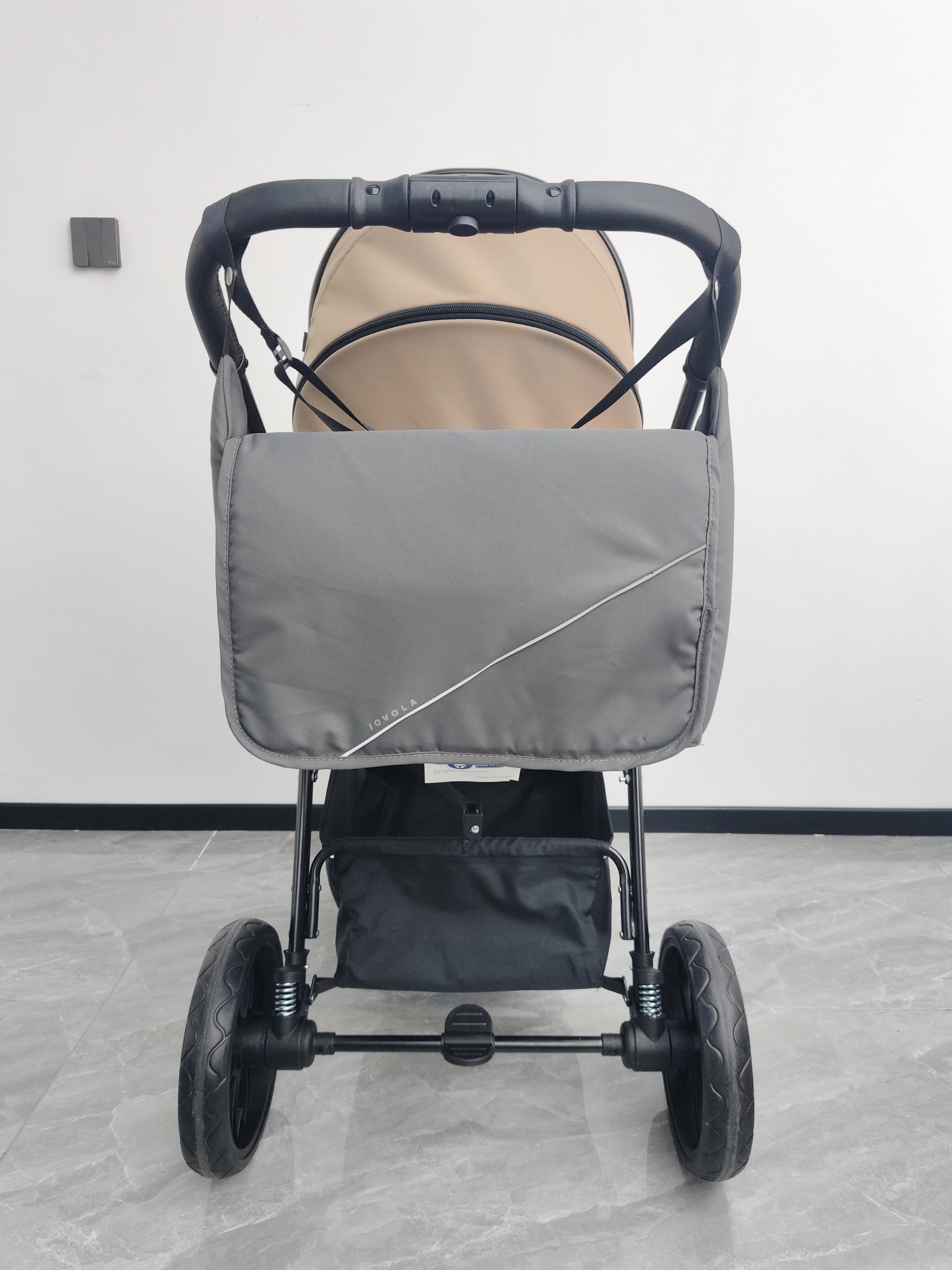 Коляска трансформер JOVOLA 3в1 Folk, темно-бежевый - фото 4