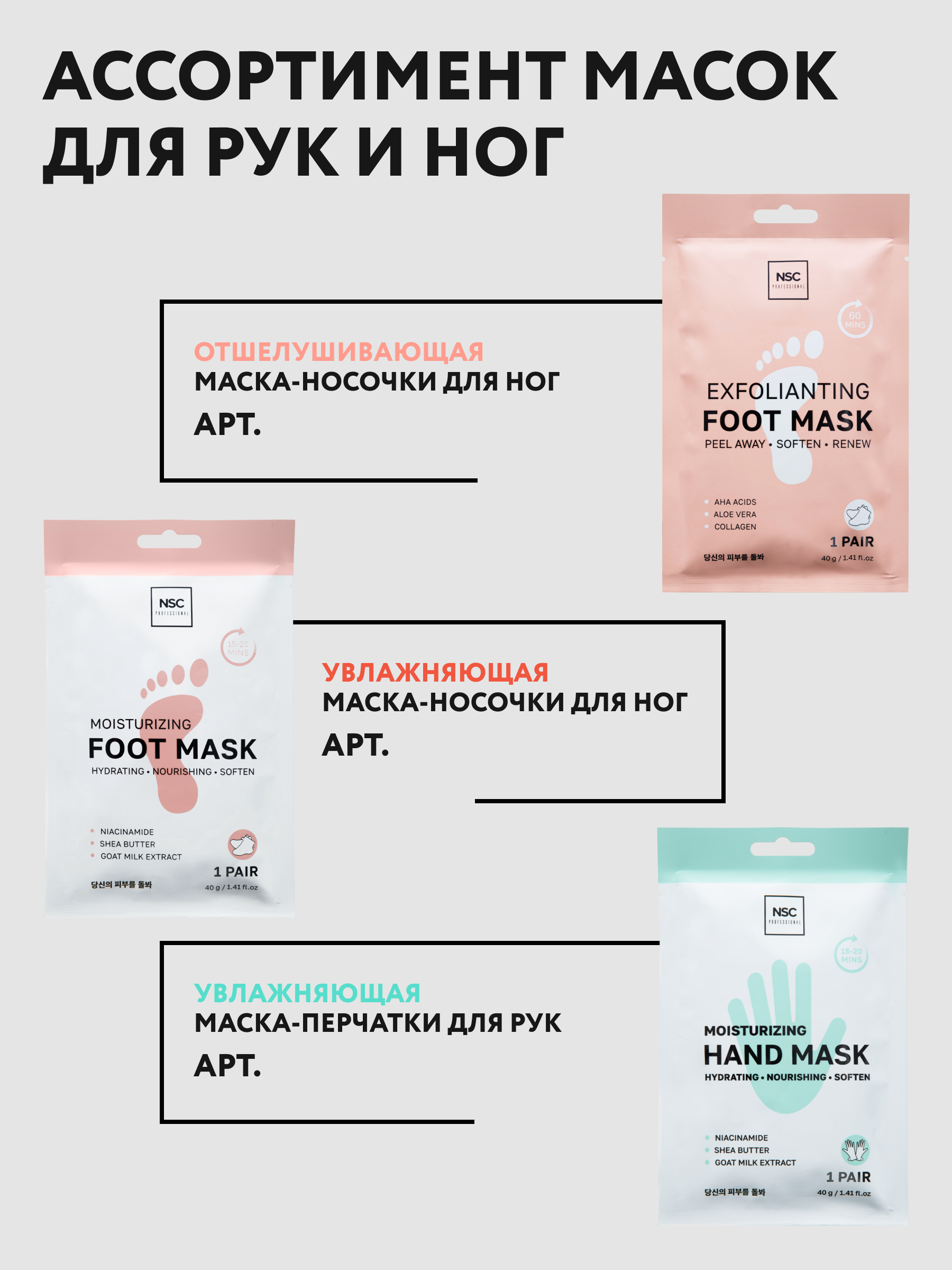 Маска NAME SKIN CARE носочки отшелушивающие для ног - фото 8
