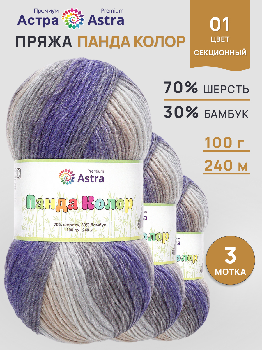 Пряжа для вязания Astra Premium 100г 240м 3 - фото 1