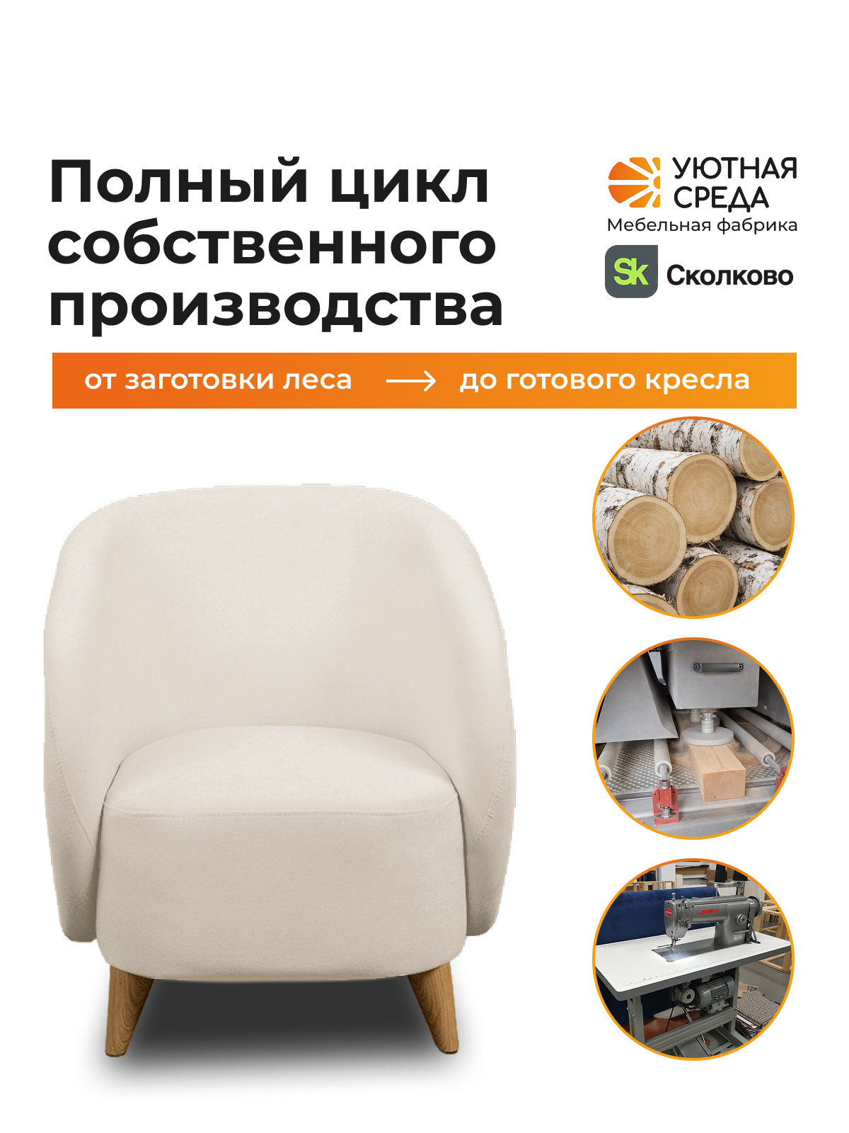 Кресло Уютная среда молочный велюр белый - фото 15