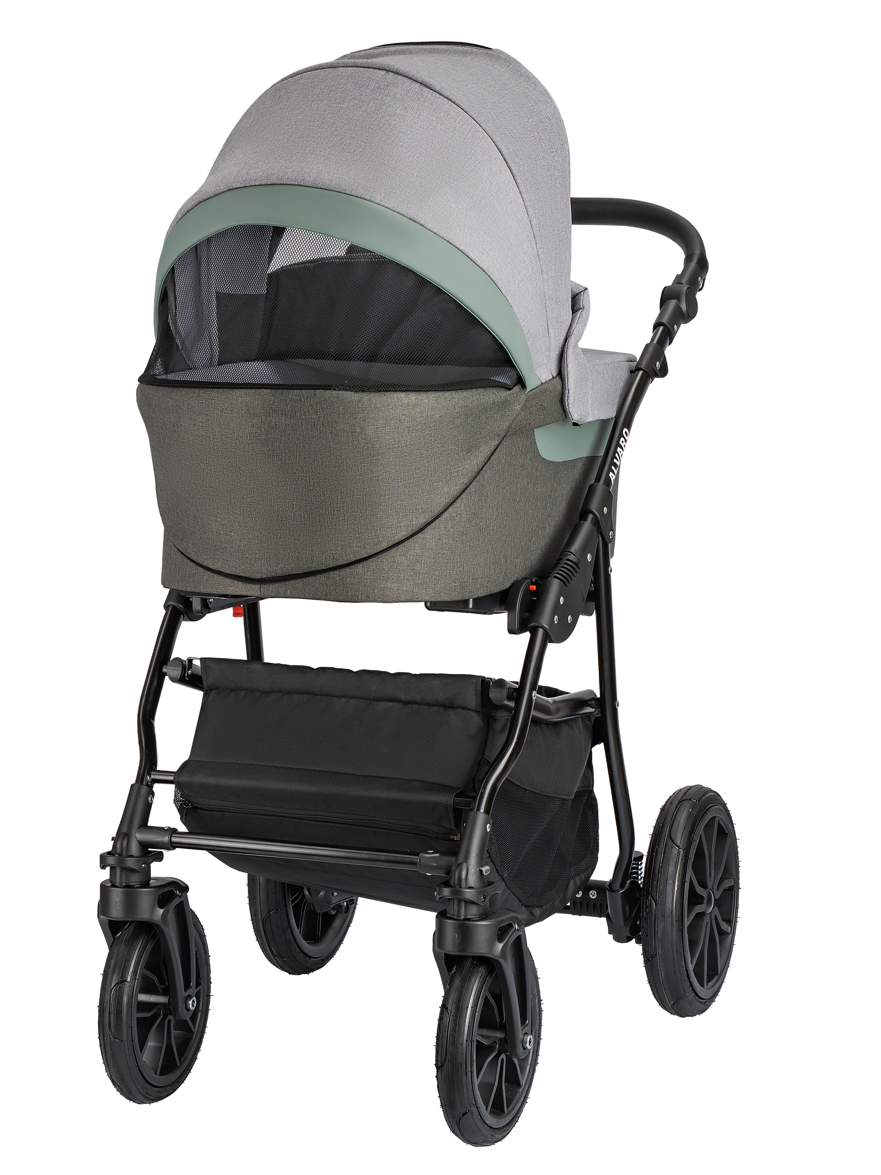Коляска 2в1 alis Alvaro 10 серый-шалфей кожа - фото 2