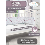 Бортик FunEcotex Звезды розовый 4 дет.