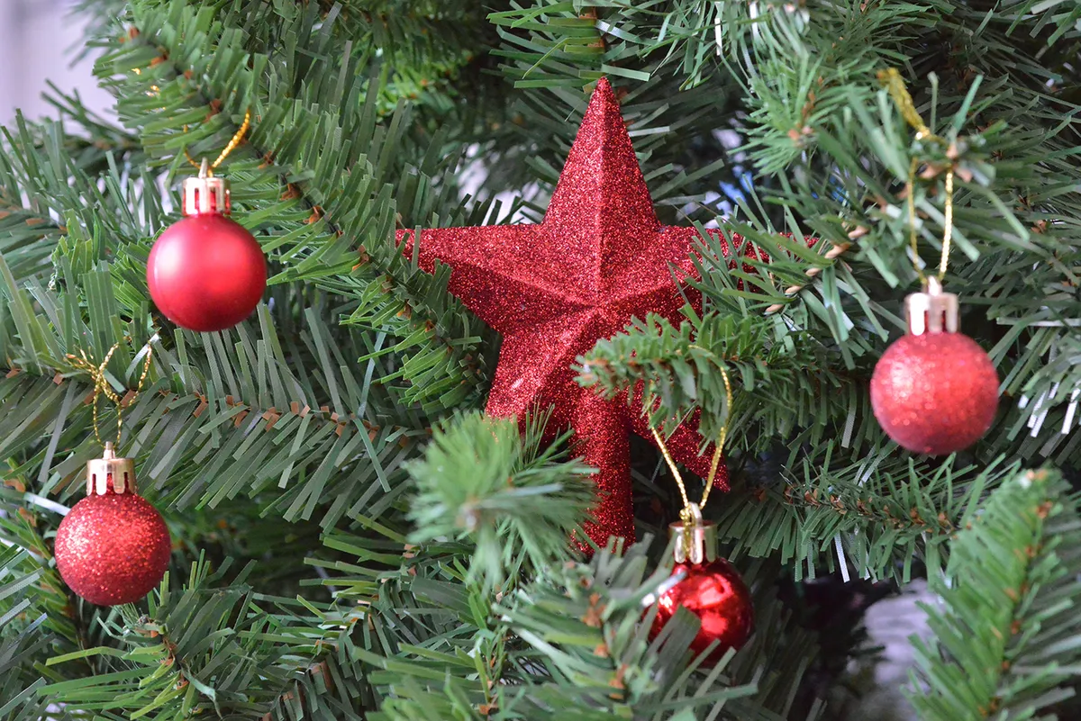 Набор украшений с верхушкой SXMas 30 предметов цвет красный - фото 2