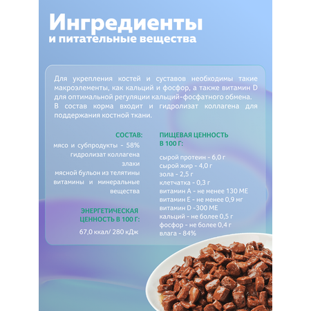 Корм влажный Зоогурман Паучи Телятина с индейкой 85 гр х 30 шт