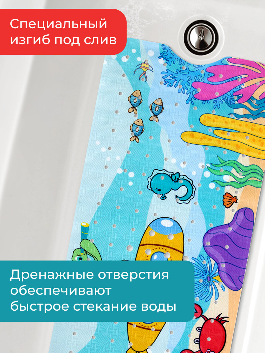 Коврик для ванной PRIMILA Батискаф 40 x 100 см - фото 5