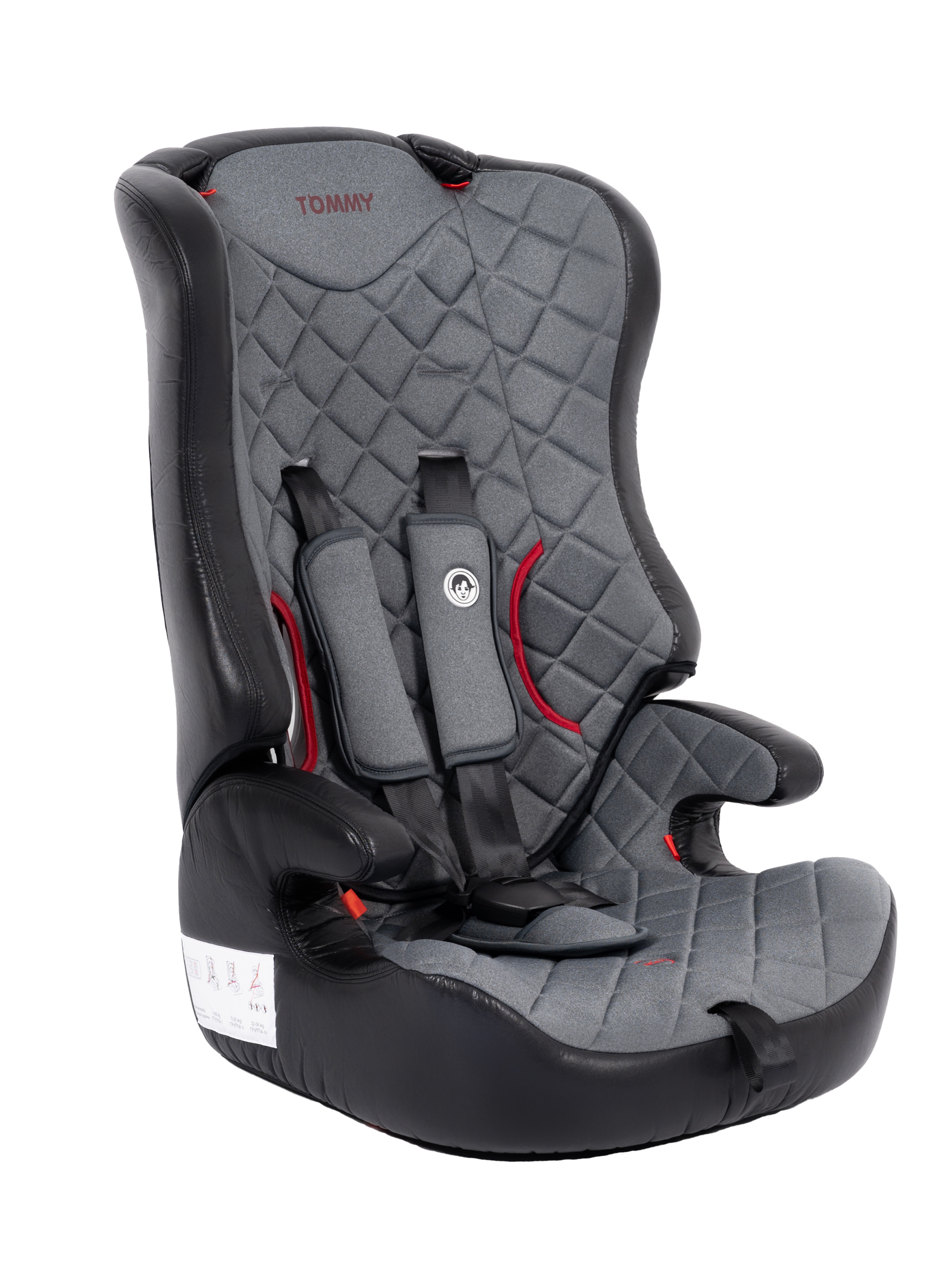 Автокресло TOMMY 1/2/3 (9-36 кг) бордовый - фото 4
