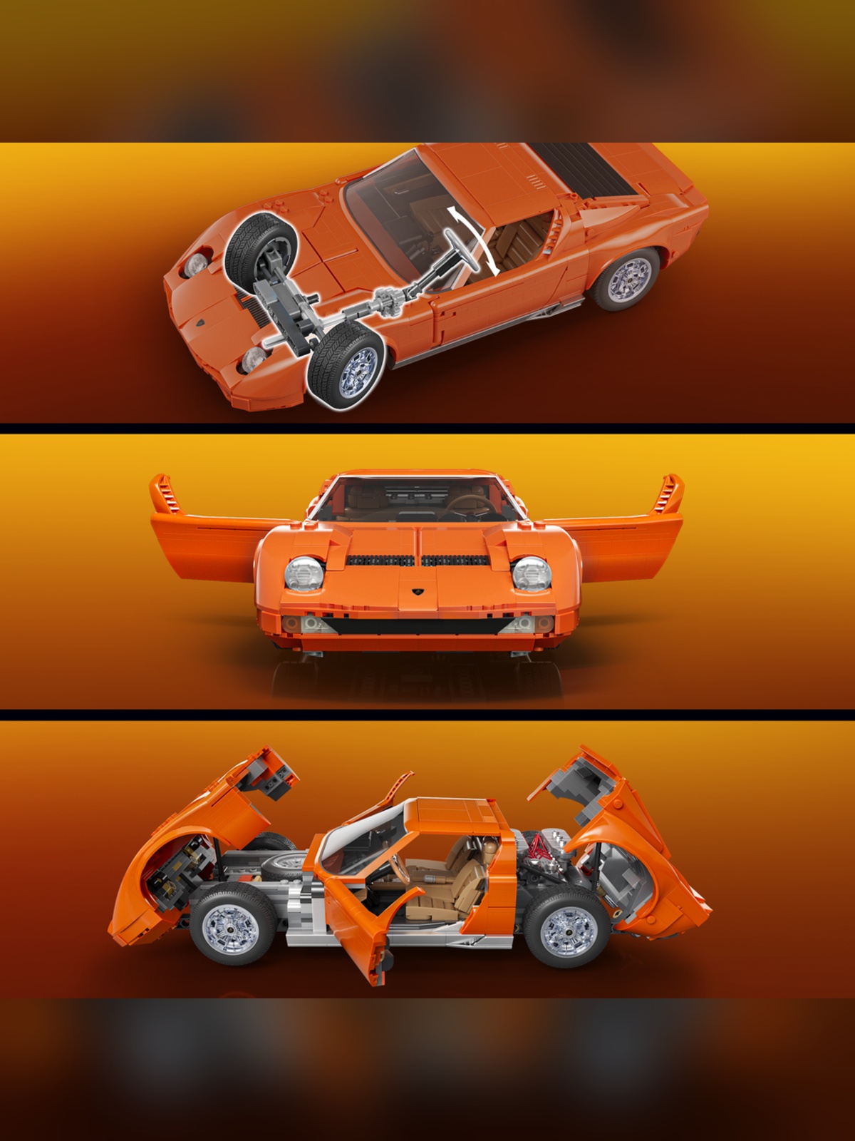 Конструктор Brick Shop Lamborghini Miura 1523 дет. - фото 6