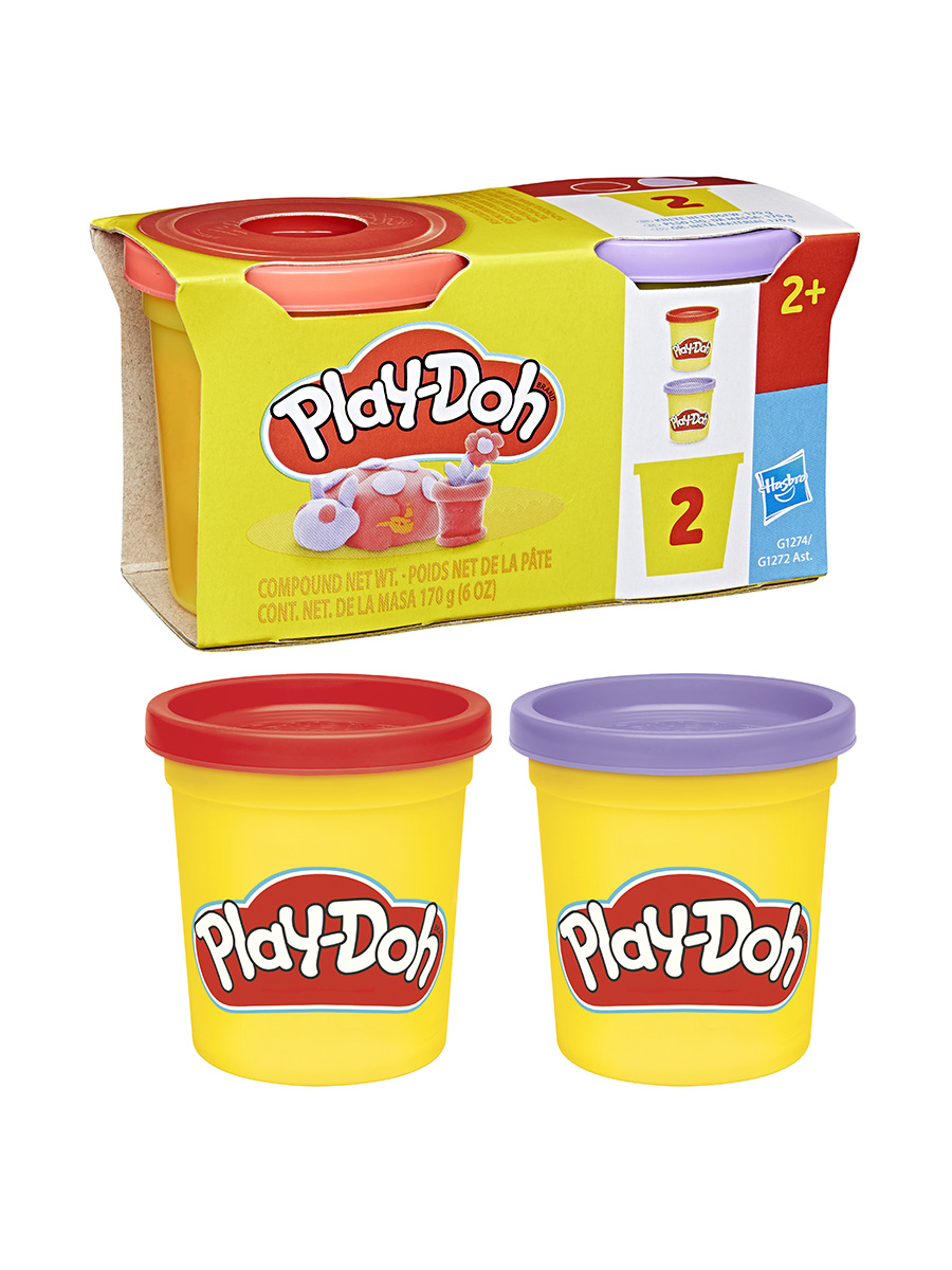 Масса для лепки Hasbro набор Play Doh красный+лаванда - фото 1