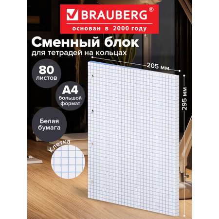 Сменный блок Brauberg клетка 80 лист.