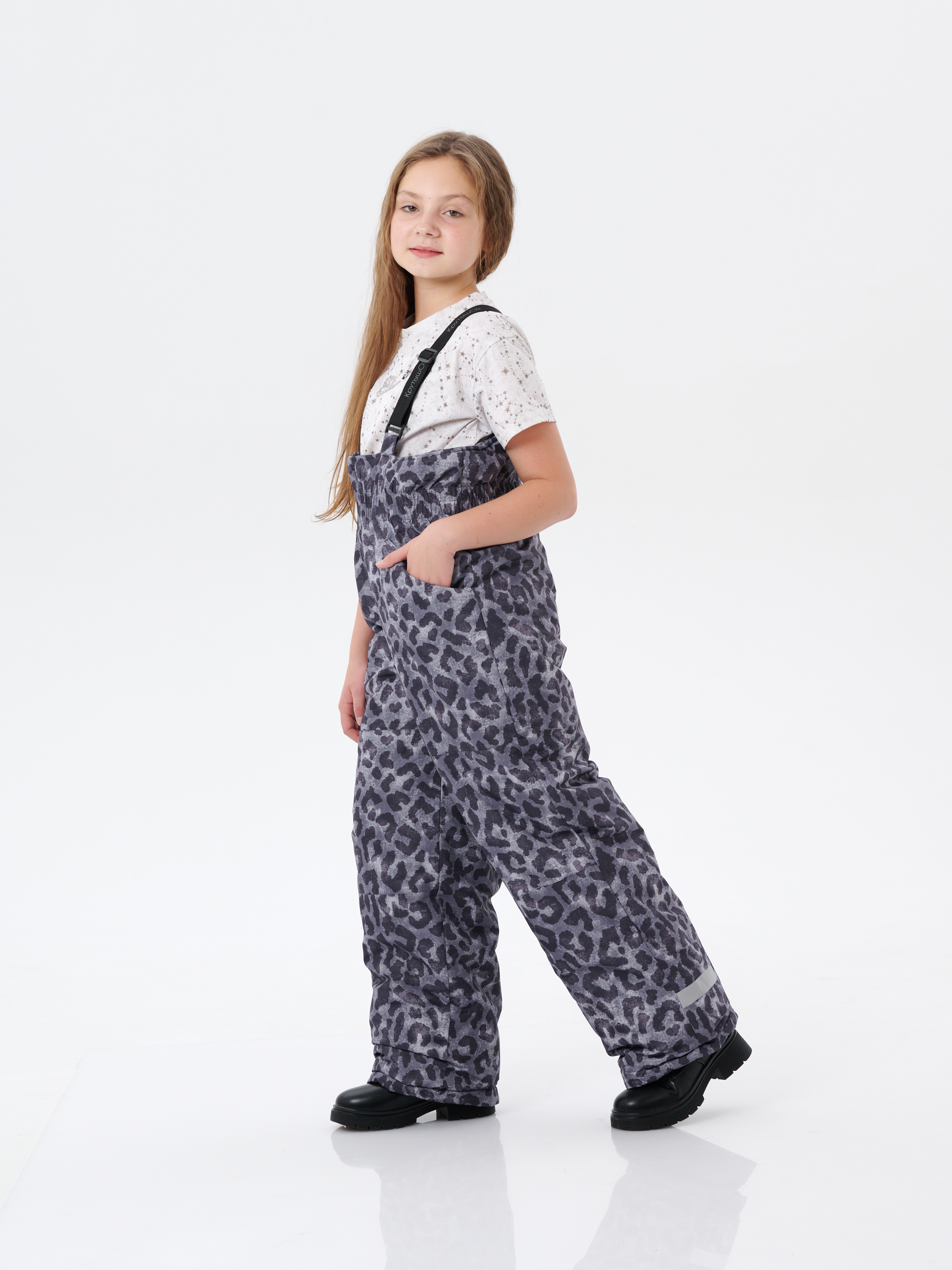Брюки утепленные КрутышОк Т-067 серый леопард - фото 22