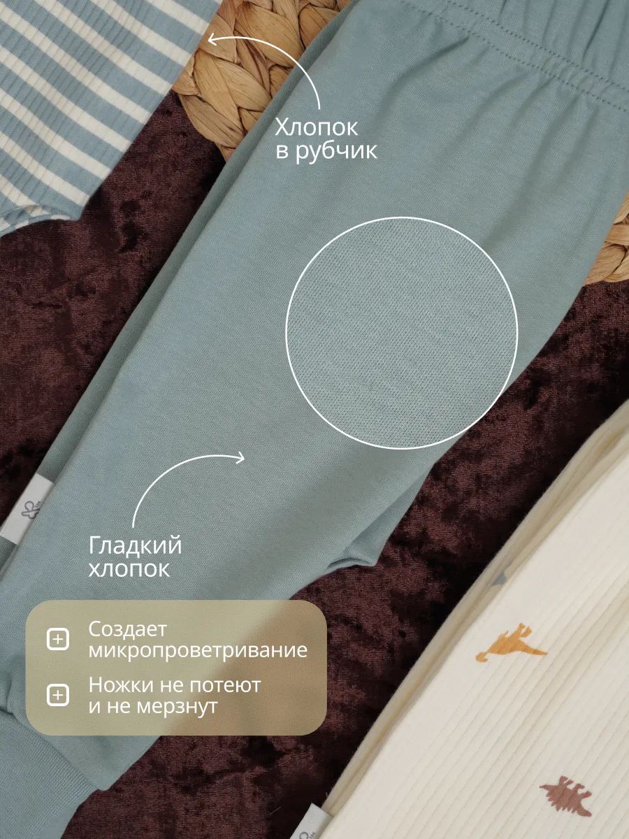 Штанишки 3 шт Супер Пупс нбр/3пр/шт/sk21/полоска/дино - фото 6