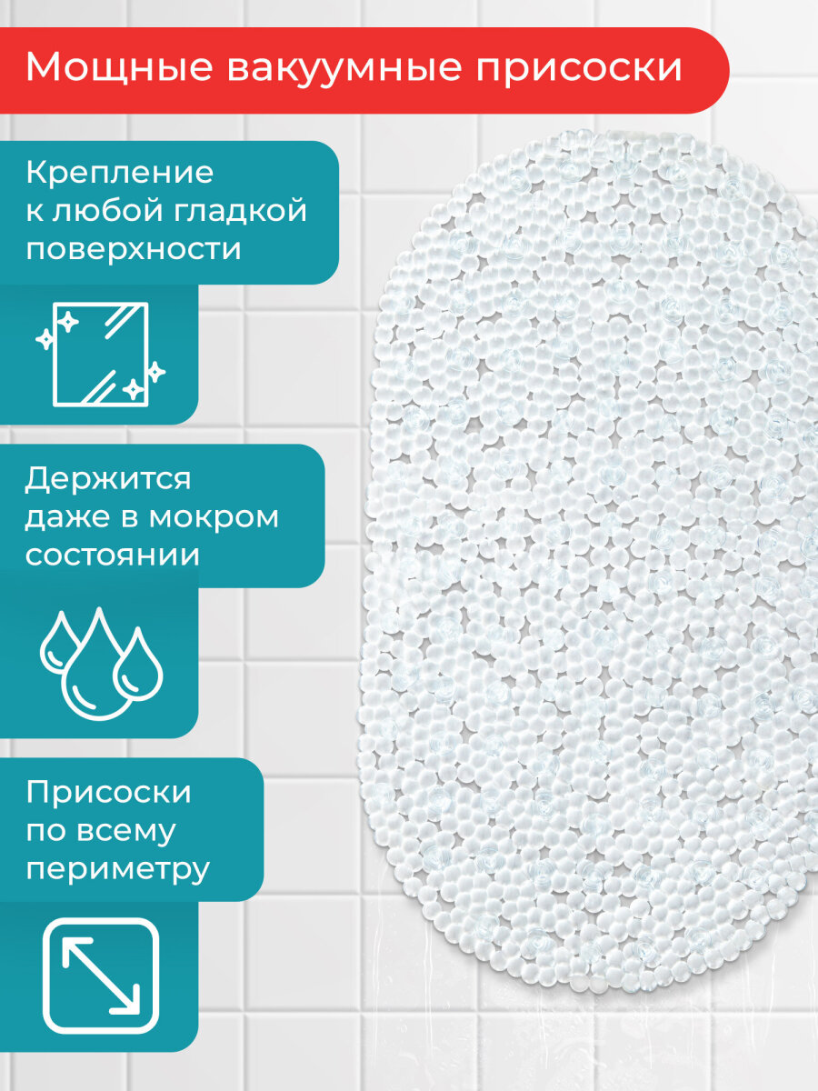 Коврик для ванной PRIMILA Капли 39 x 69 см - фото 2