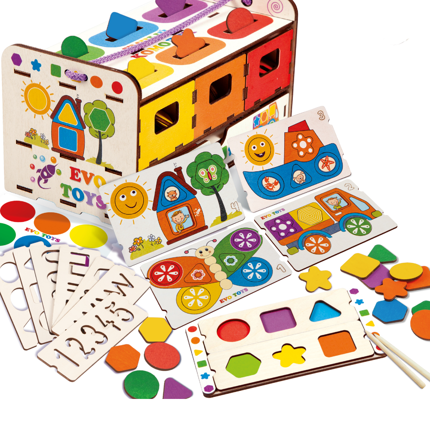 Игрушка Evotoys сортер 92 фишки - фото 24