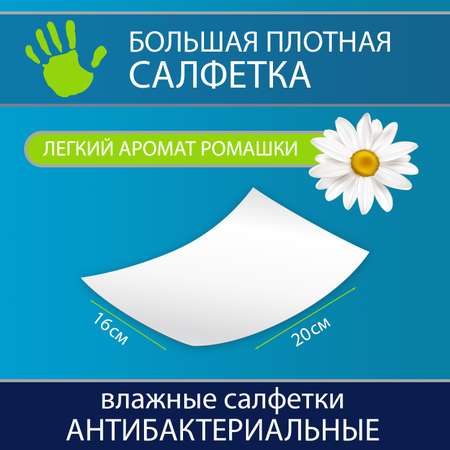 Влажные салфетки AURA антибактериальные 8 упак. 15 шт.