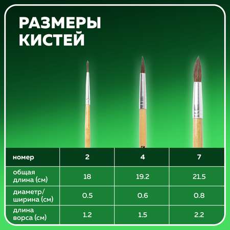 Кисть Brauberg 3 шт. (пони)