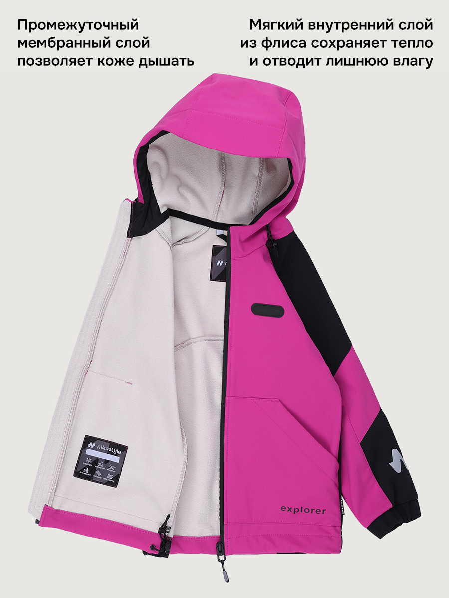 Ветровка NIKASTYLE 4л15226 фуксия/черный - фото 5