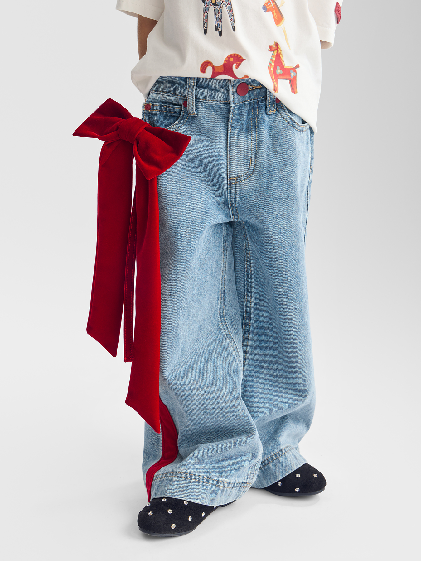 Джинсы Happy Baby 88592_blue_with_bow - фото 1