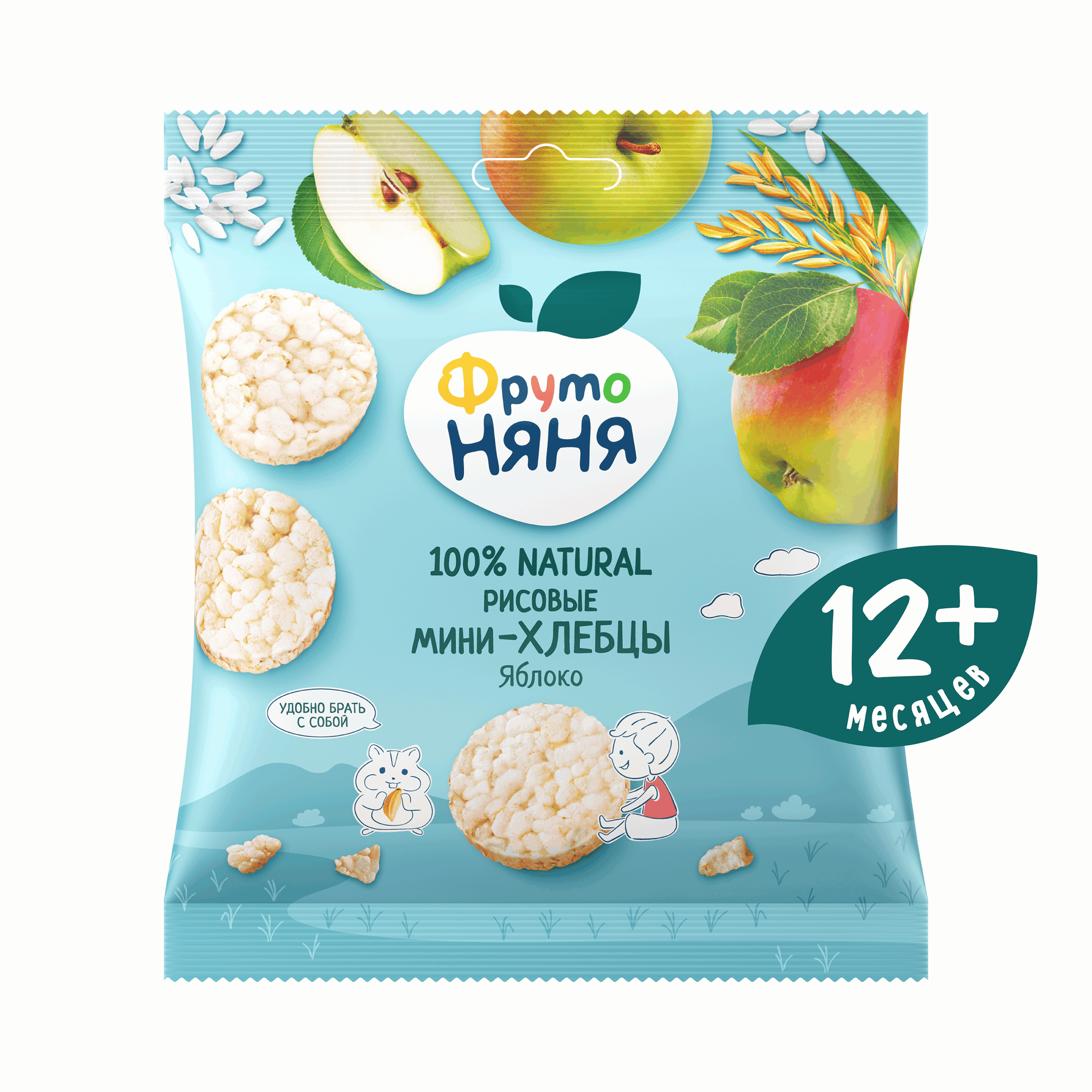 Хлебцы ФрутоНяня рисовые яблоко с 12 мес 30 г - фото 1
