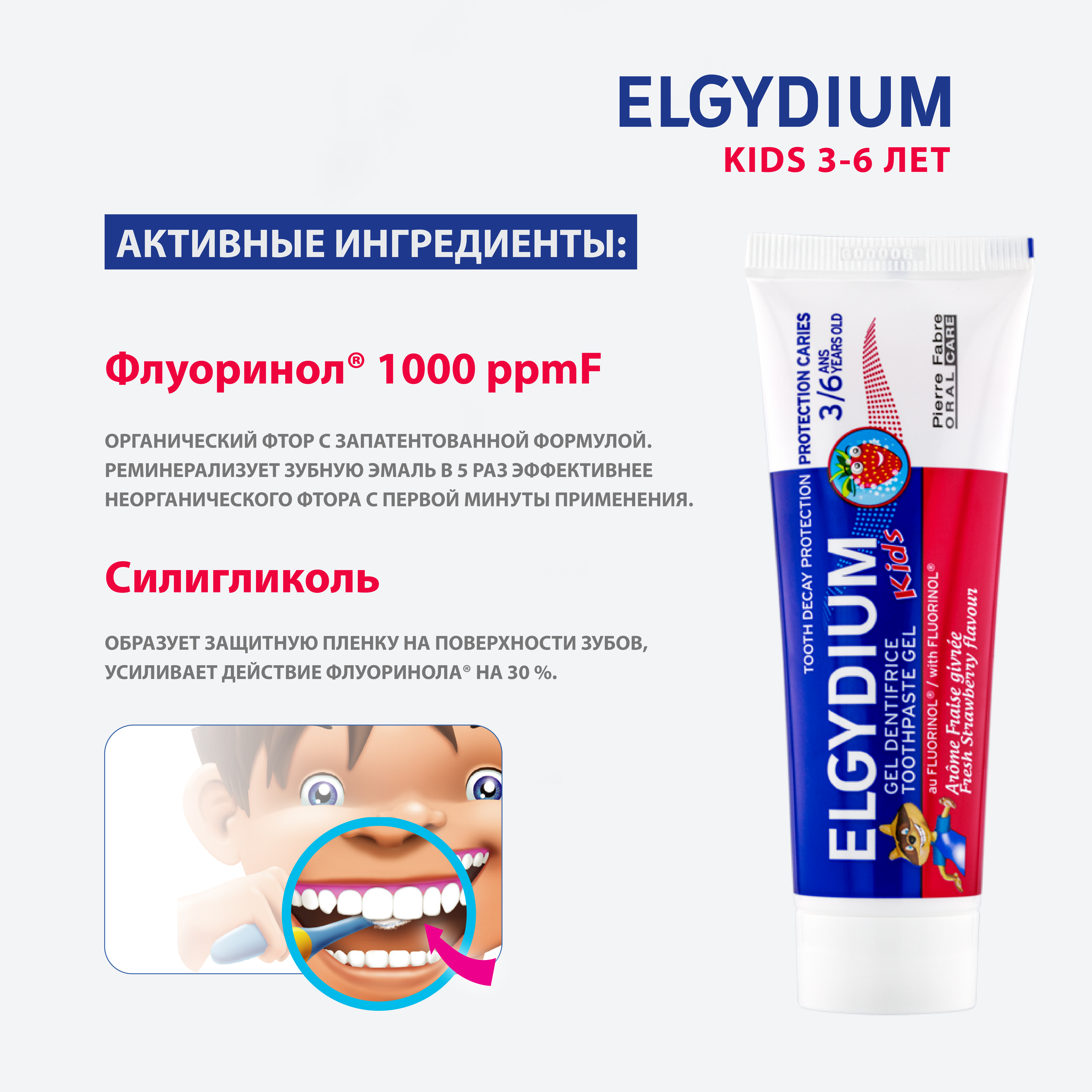 Зубной гель Elgydium с фтором клубника - фото 3