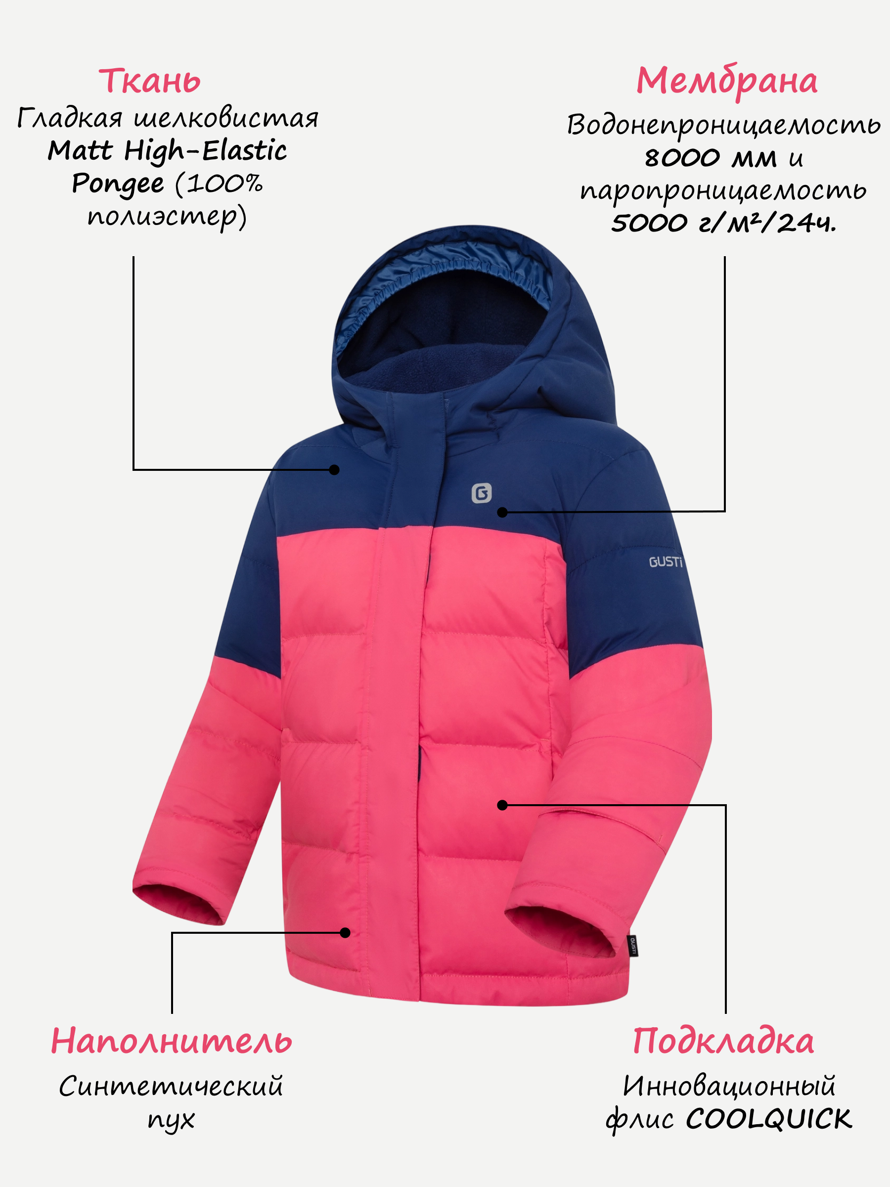 Куртка и полукомбинезон GUSTI GW4GS510-ROSE - фото 3