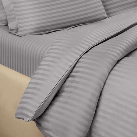 Постельное белье Arya Home Collection 2 спальное Евро 200x220 VIP страйп сатин