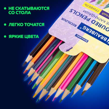 Карандаши цветные Brauberg 24 шт.
