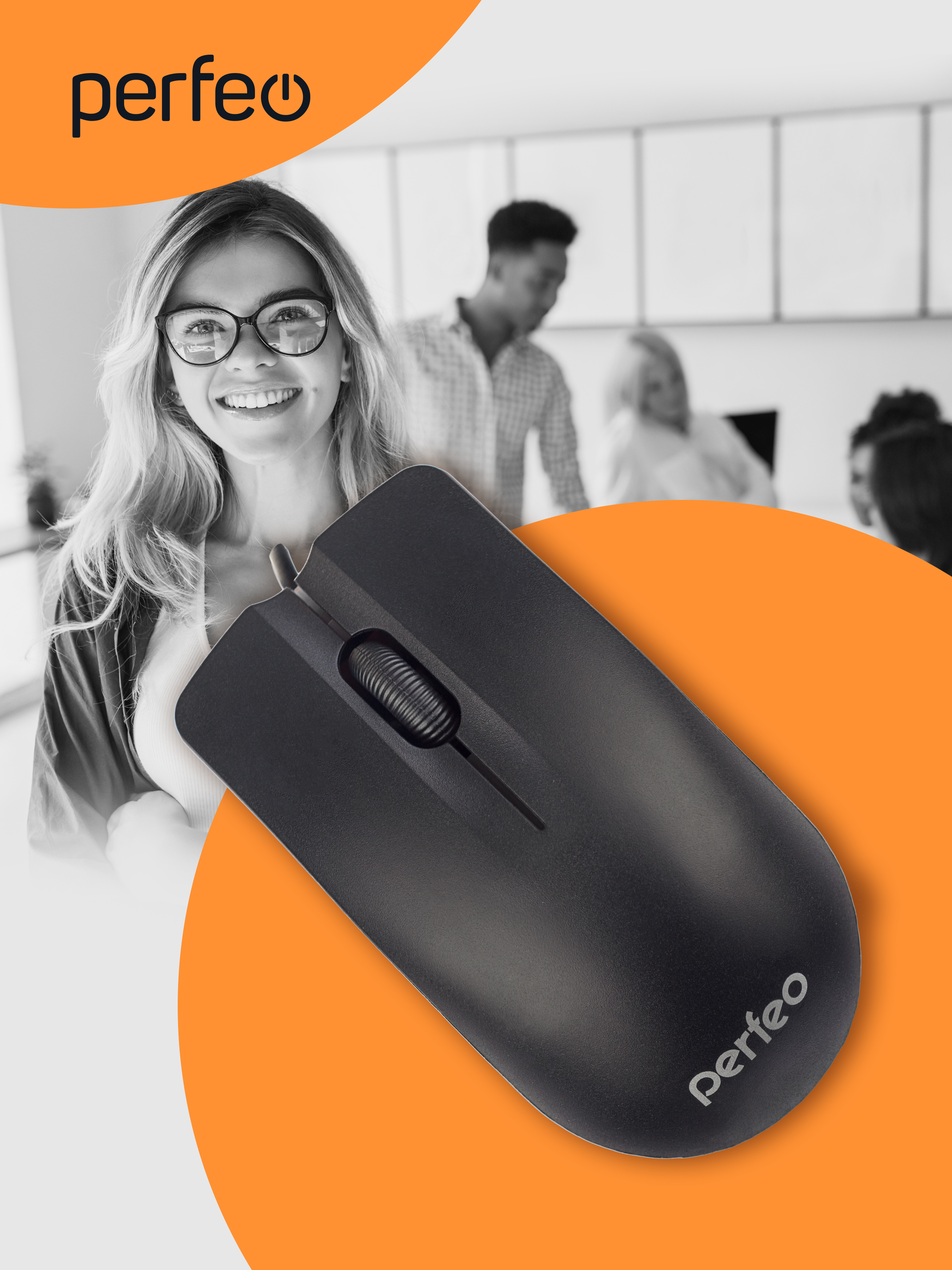 Мышь проводная Perfeo LINE оптическая 3 кнопки USB - фото 3
