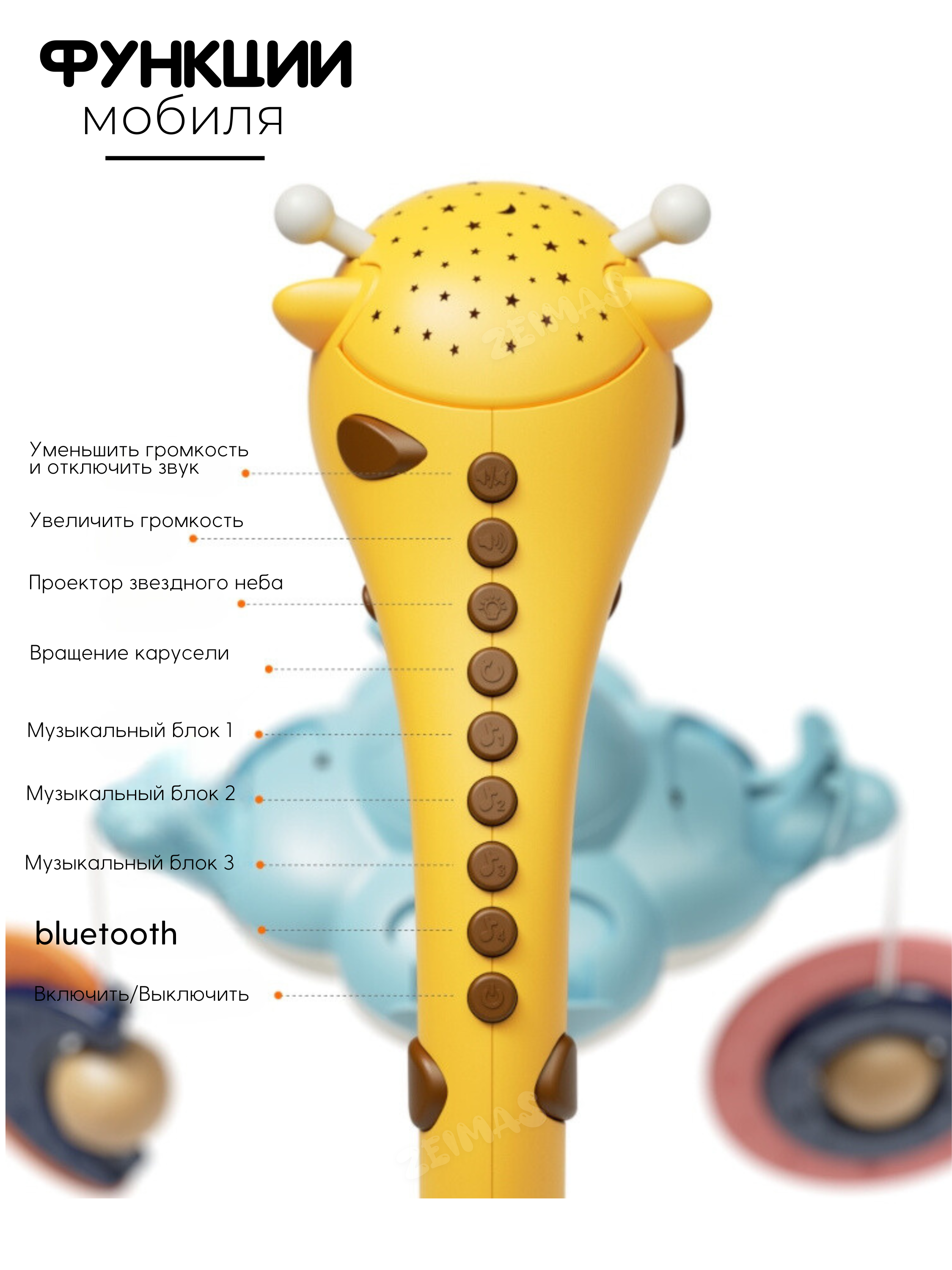 Мобиль Zeimas Музыкальный мобиль в кроватку в ассортименте - фото 3