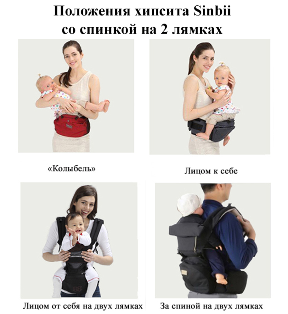 Хипсит Premium S-Pocket Set Sinbii на 2 лямках серый - фото 6