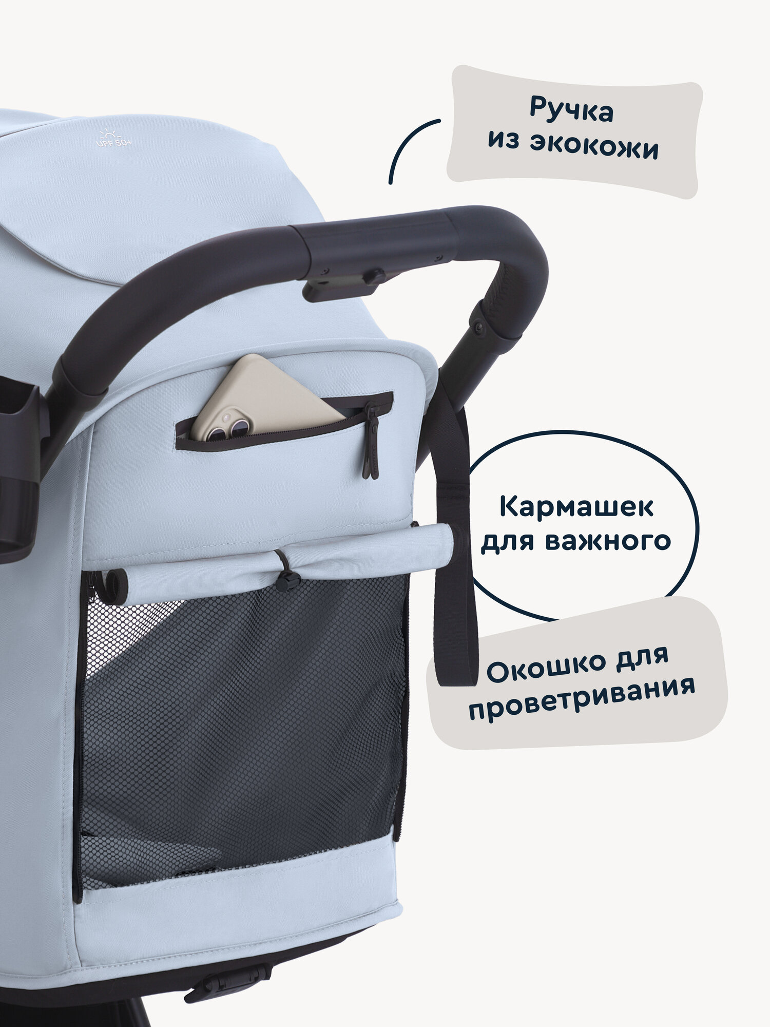 Коляска прогулочная Junion Flokky синий - фото 11