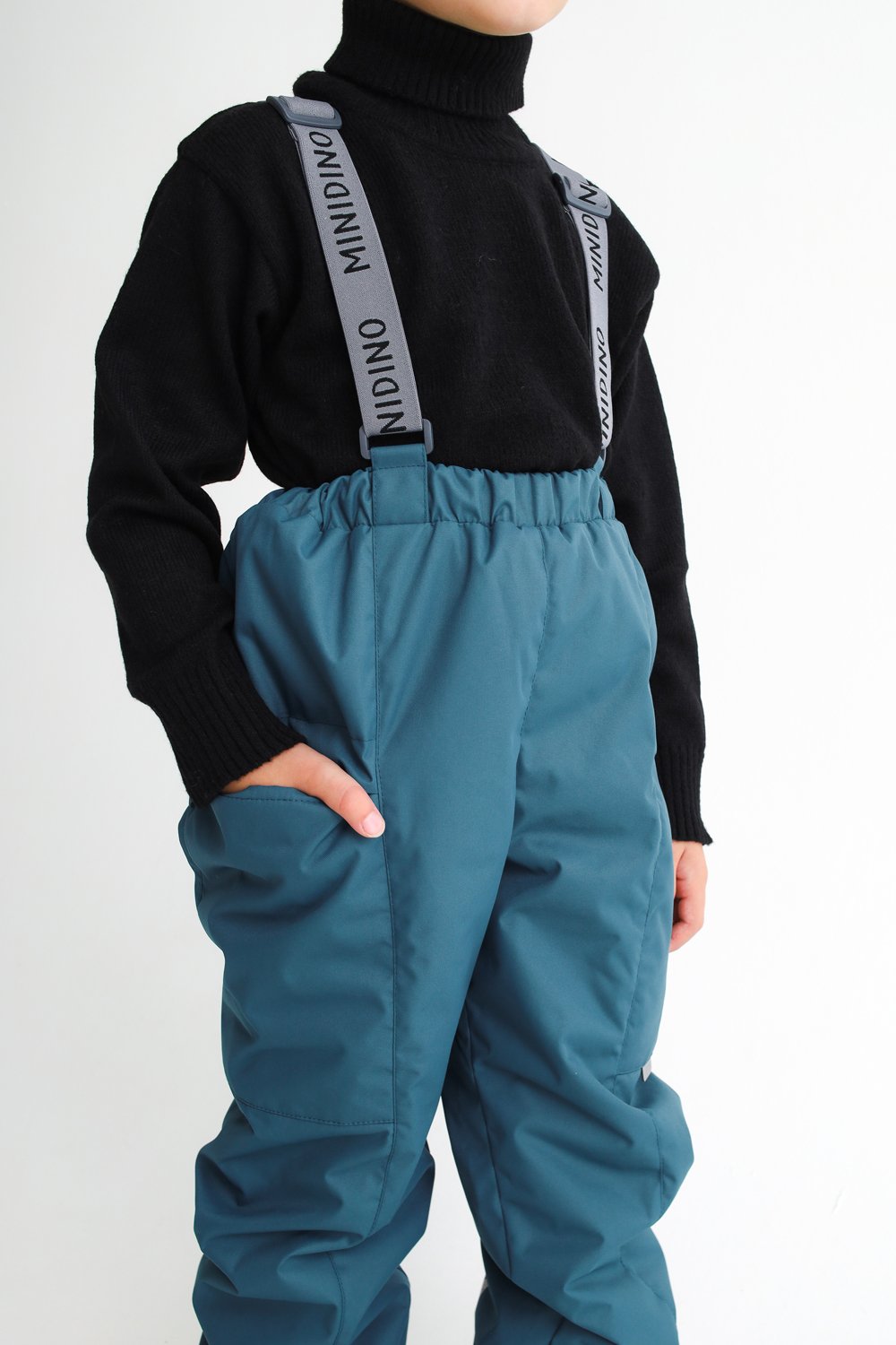 Брюки MINIDINO MDW1-TW003/0Брюки на лямках зимние атлантик - фото 6