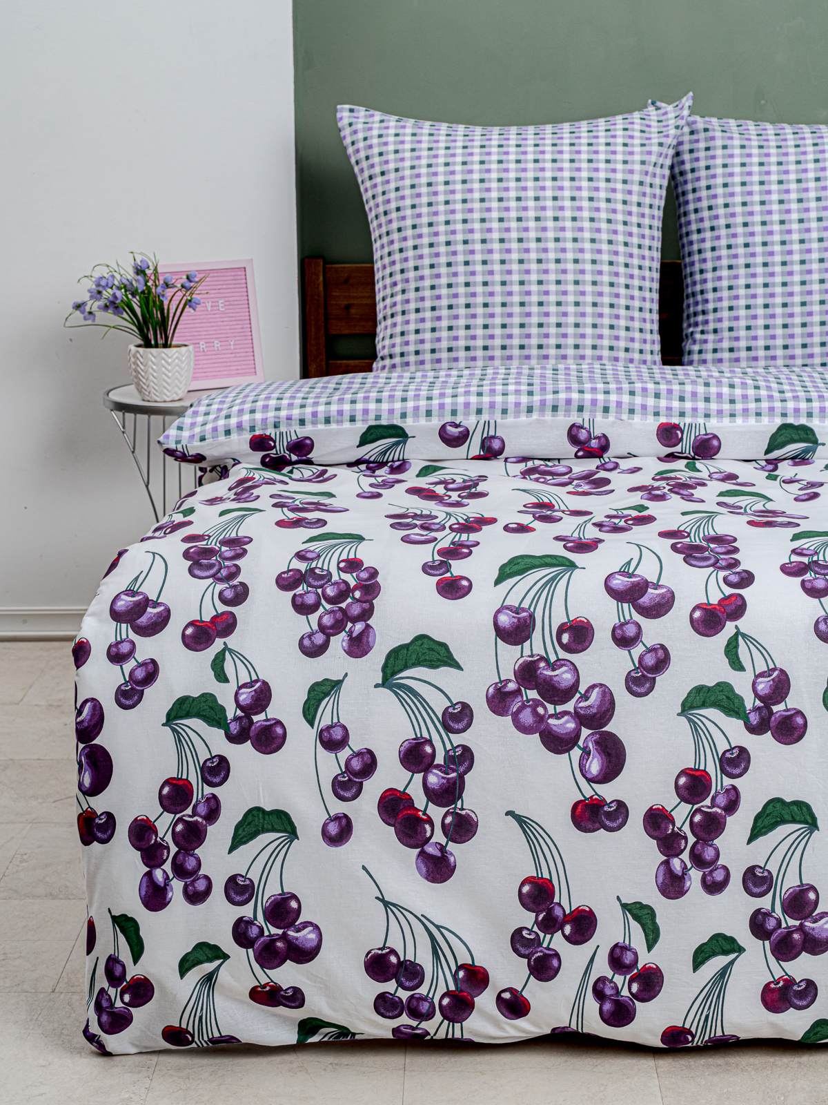 Комплект постельного белья LOVEBERRY Черешня полутораспальный 4 предм. - фото 4