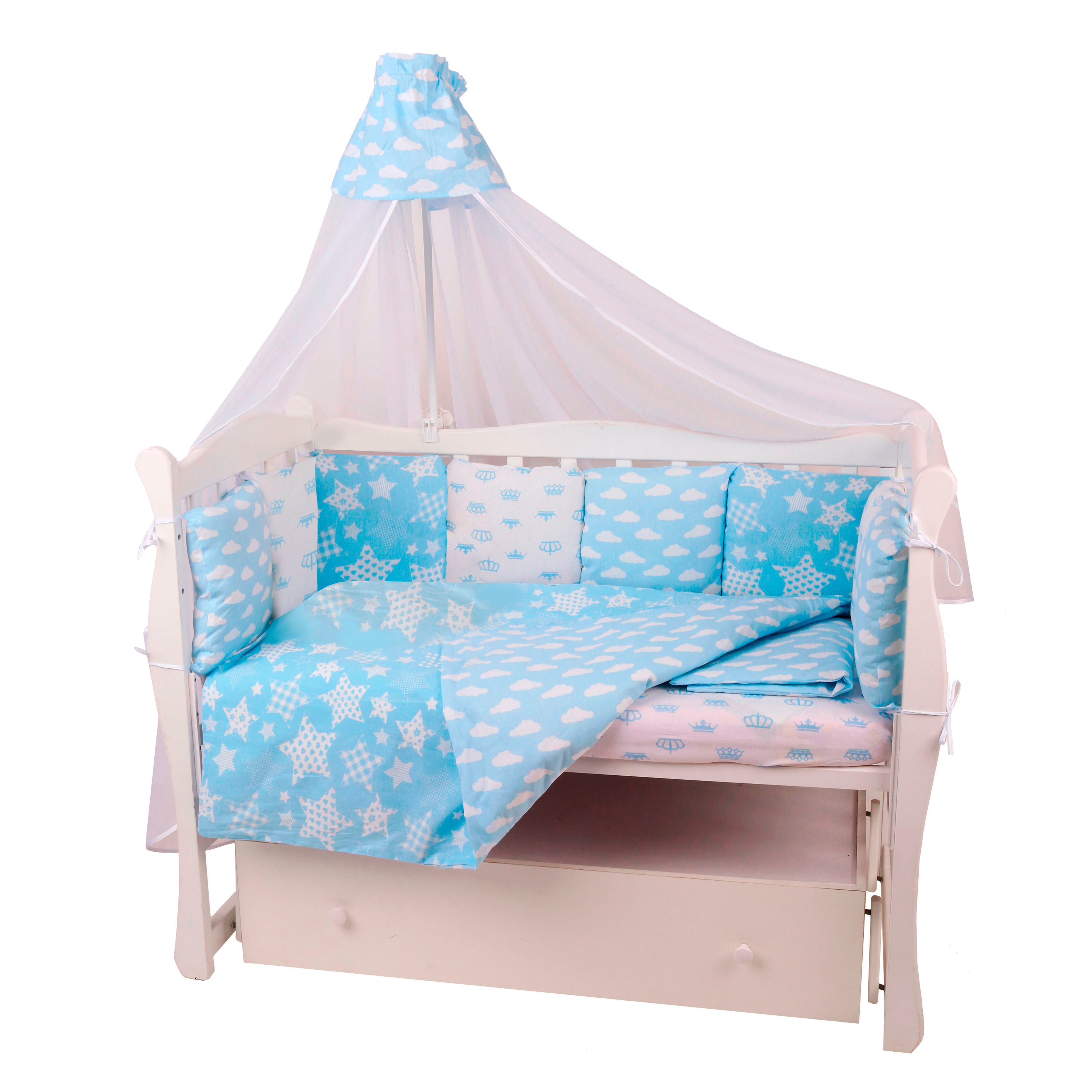 Комплект постельного белья Amarobaby Premium Небо 8 предм. - фото 1