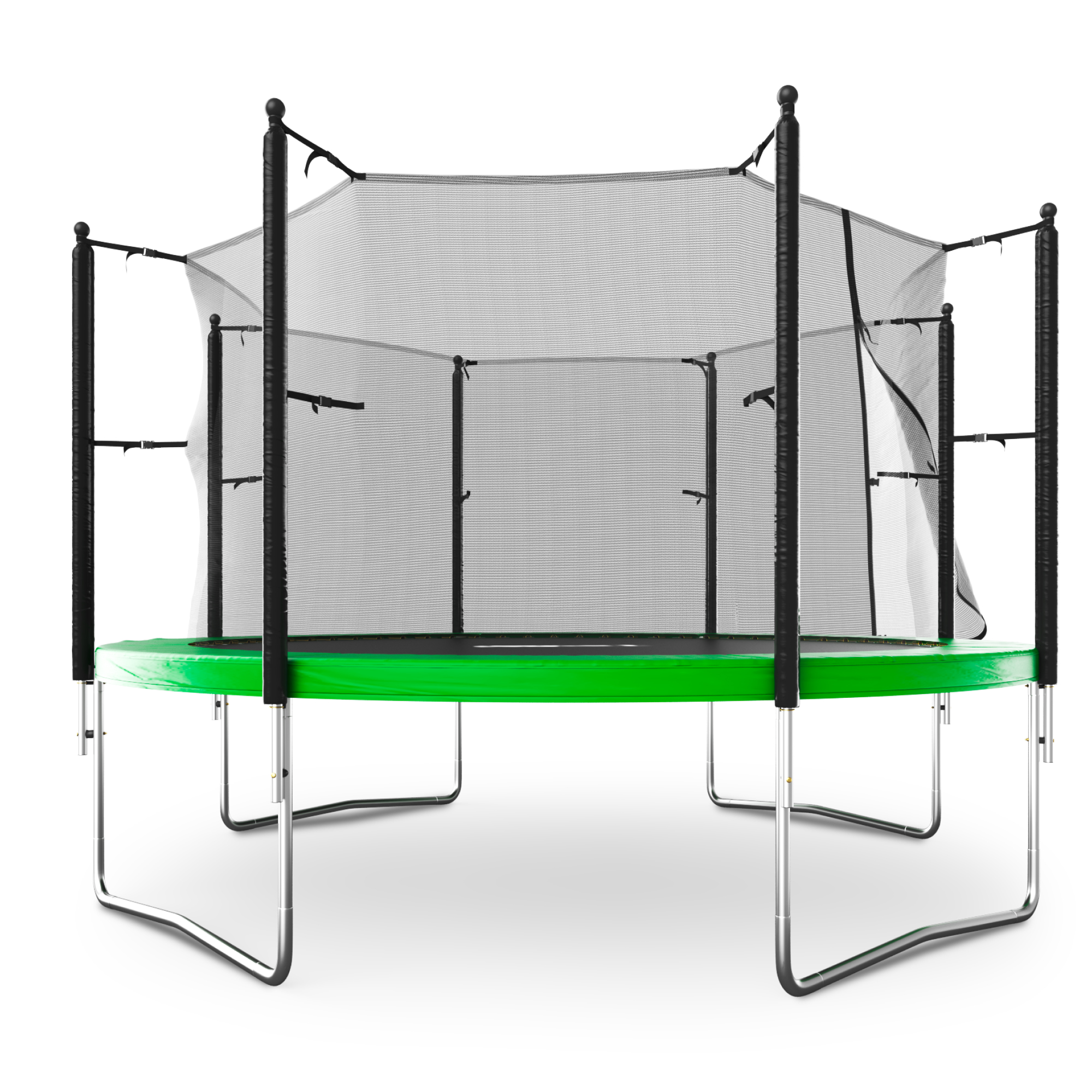 Батут каркасный Simple 12 ft UNIX line Green с внутренней защитной сеткой общий диаметр 366 см до 150 кг - фото 18