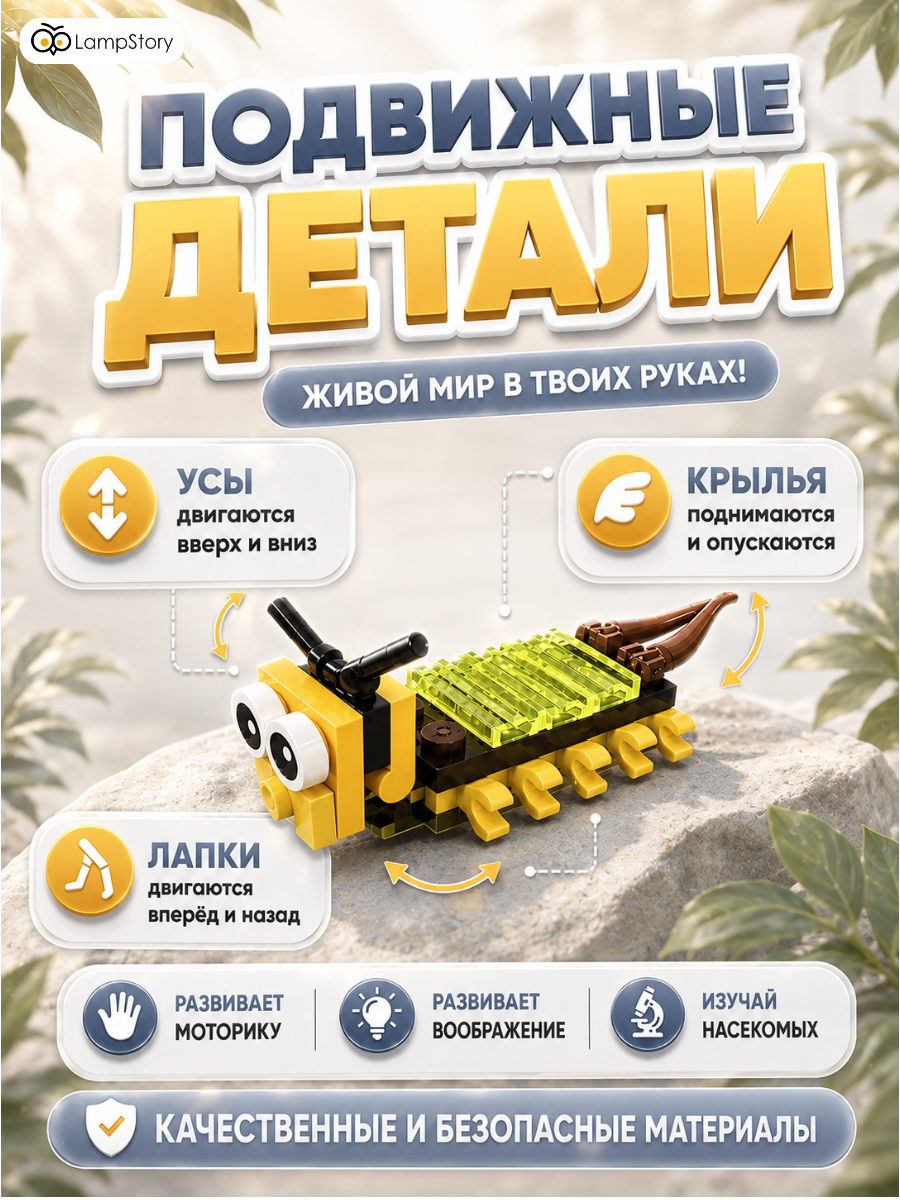 Конструктор LampStory Мир жучков 300 дет. - фото 4