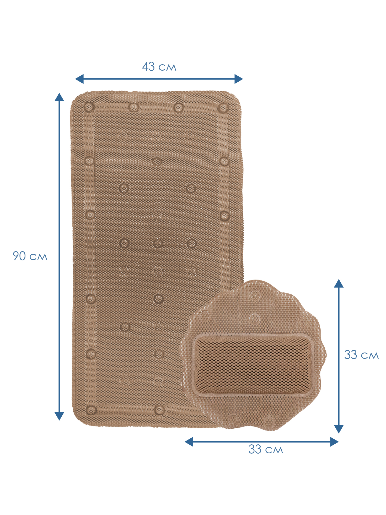 Коврик для ванной VILINA капучино 43 x 22 см 1 шт. - фото 5