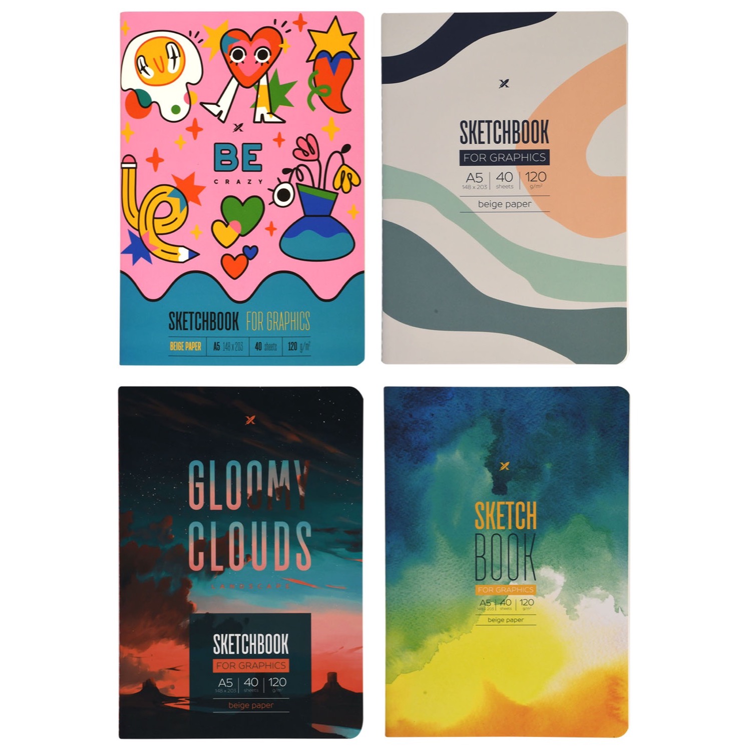 Скетчбук Lorex Stitch Gradient touch soft touch А5 40л LXSBSA5-GT в ассортименте - фото 1