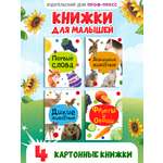 Книжки Проф-Пресс картонные мини. развивающие для малышей. Набор из 4 шт. Первые слова