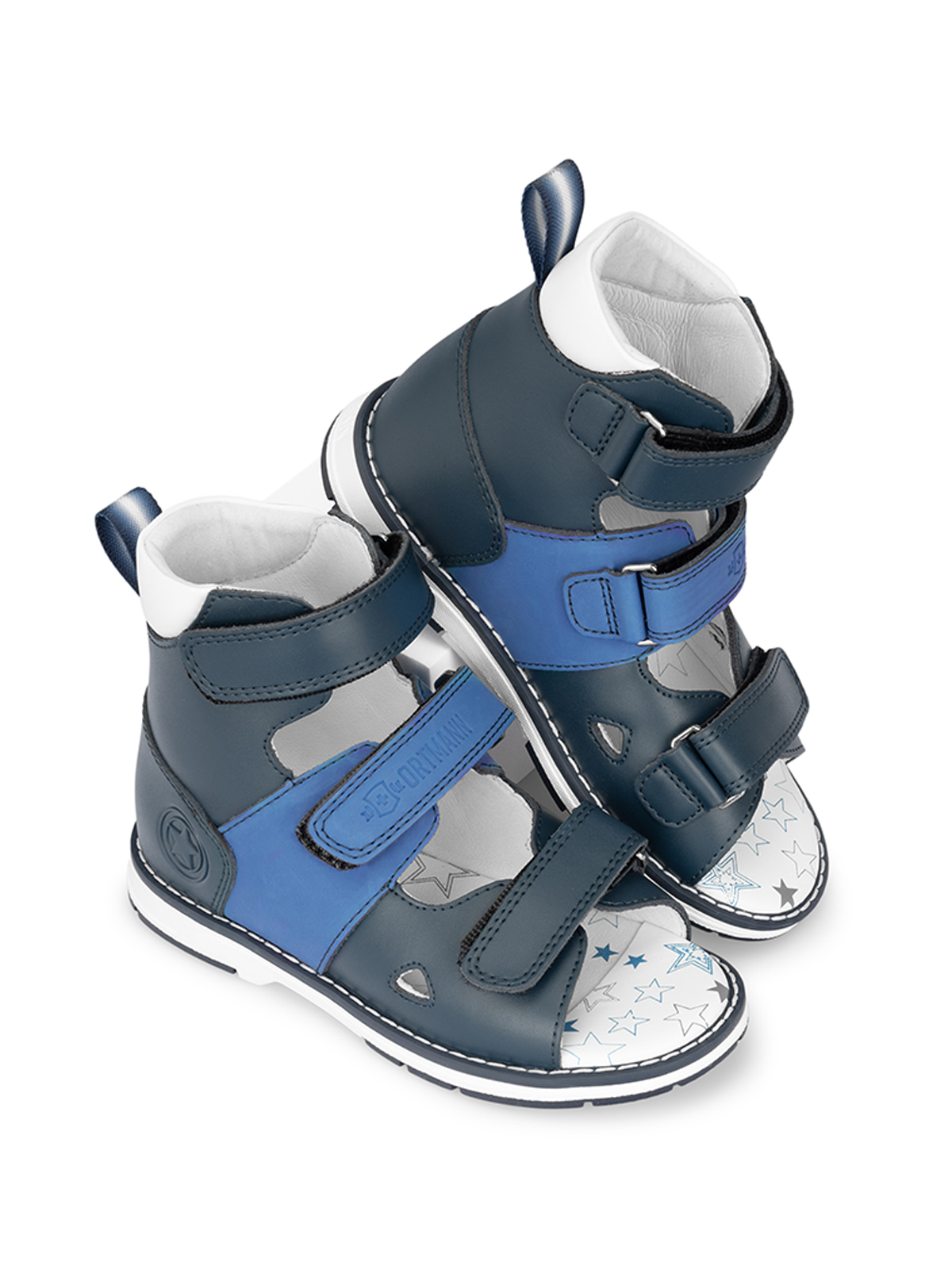 Сандалии ORTMANN kids 7.29_Kristof_голубой / синий микс, о/м - фото 1