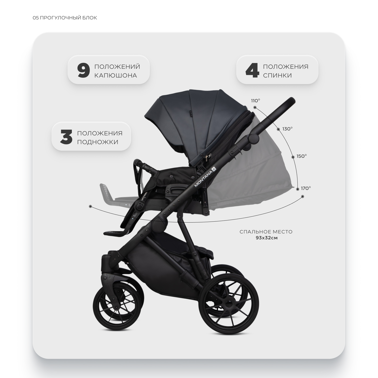 Коляска 2в1 Riko Basic Montana X Ecco серый - фото 5