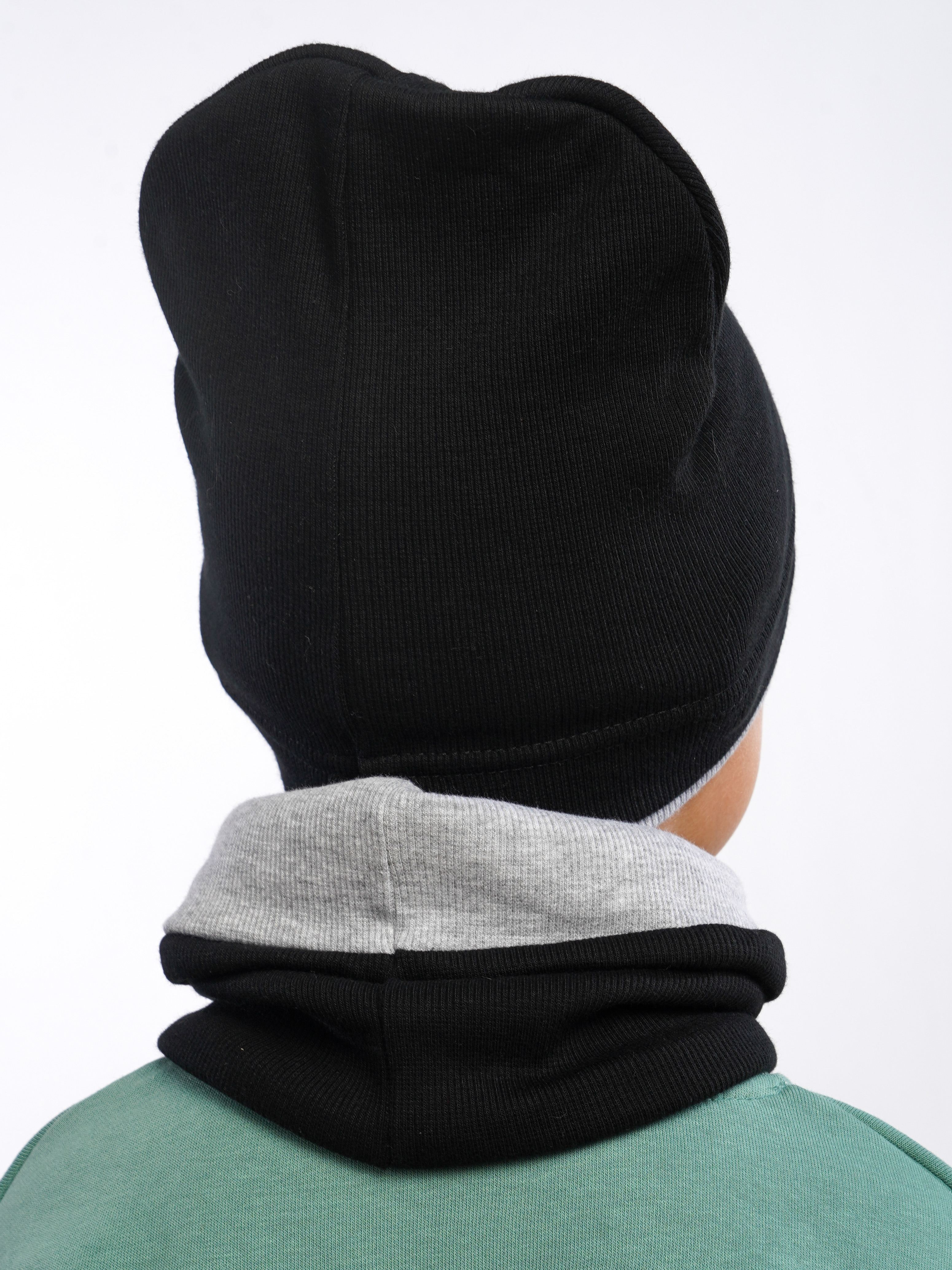 Шапка и снуд ПриКиндер U-A211 Цвет: Черный/серый меланж - фото 9