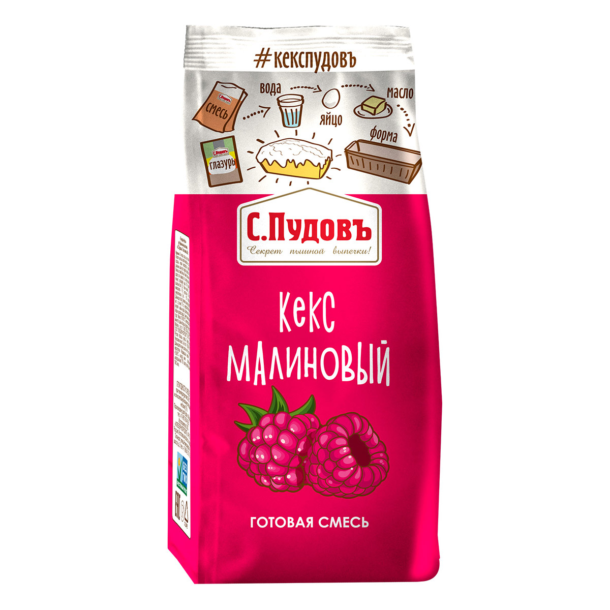 Готовая смесь С.Пудовъ Кекс малиновый 300 г - фото 1