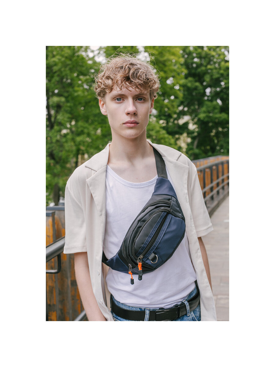 Сумка HEIKKI синий/оранжевый поясная - фото 9