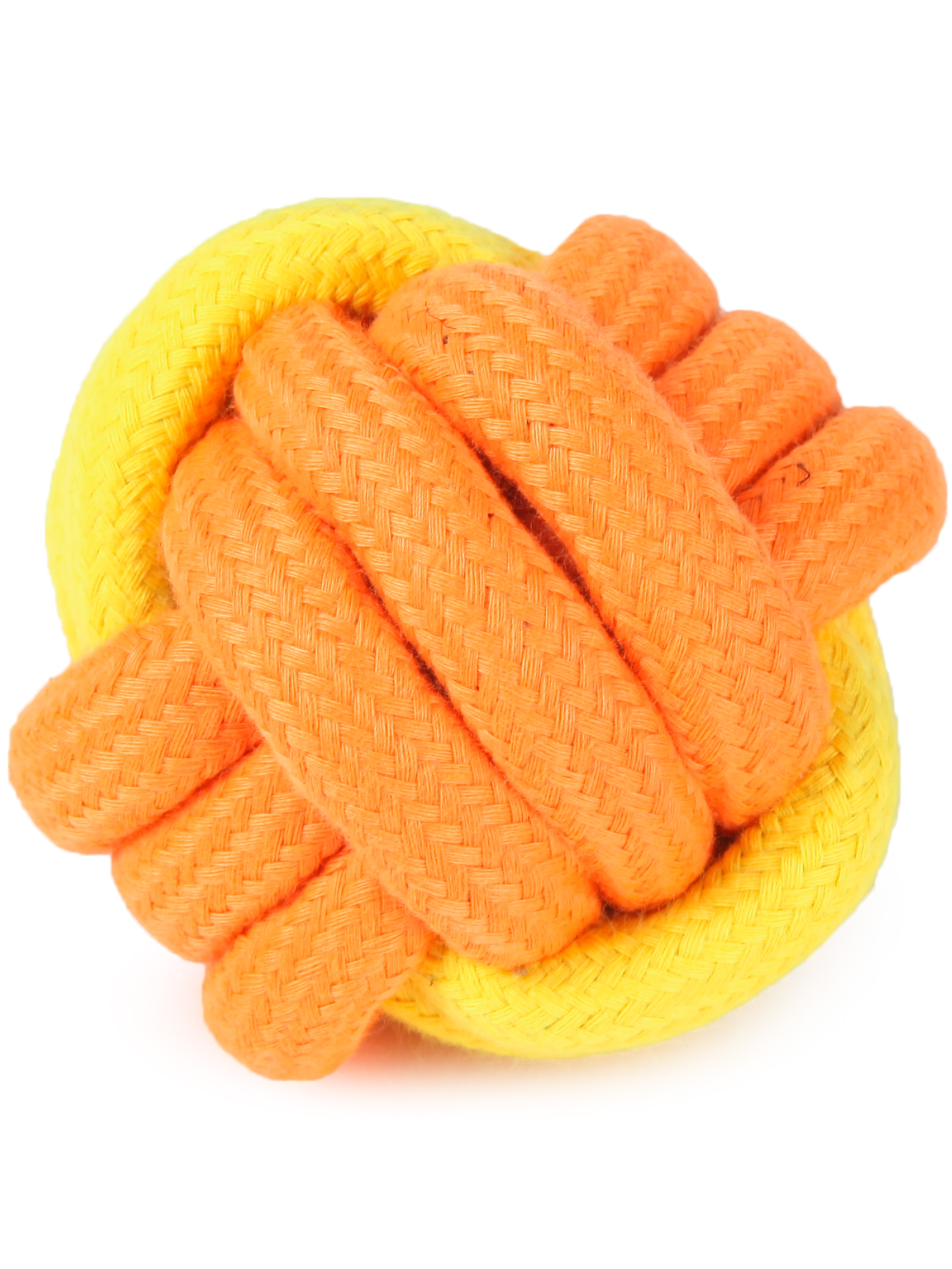 Игрушка для собак Barbaks Канатный мяч оранжевый 7см - фото 3