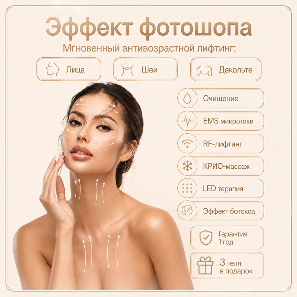 Прибор LUXLIFTING RF-лифтинг, LED, EMS, согревание - фото 7