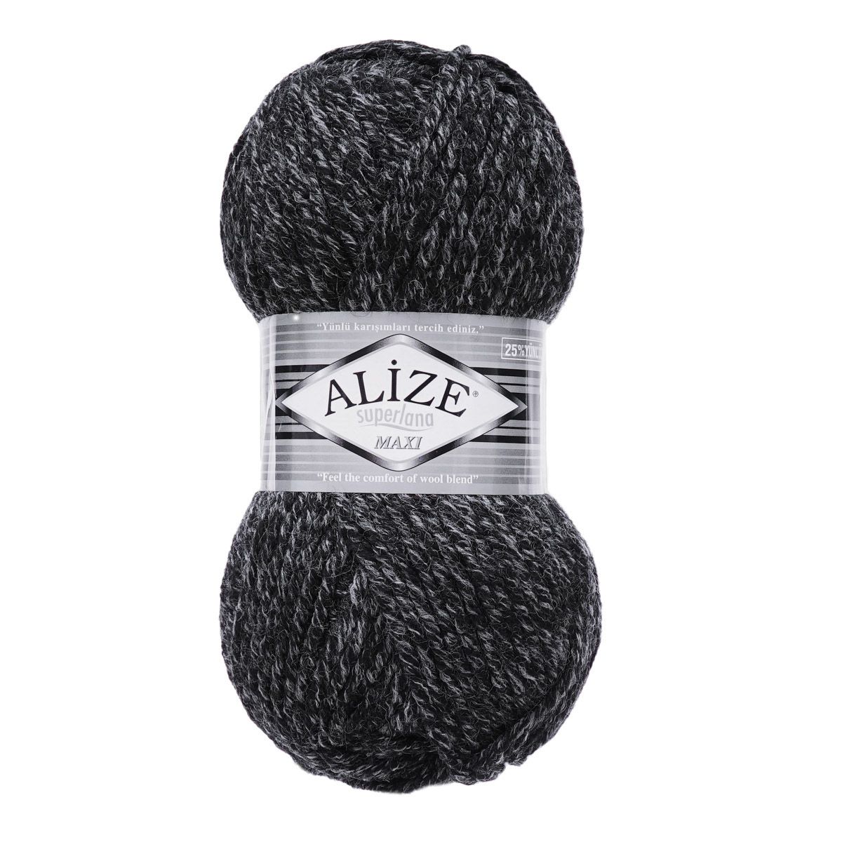 Пряжа Alize полушерстяная мягкая теплая Superlana maxi 100г 100м 5 шт 800 антрацитовый жаспе - фото 11