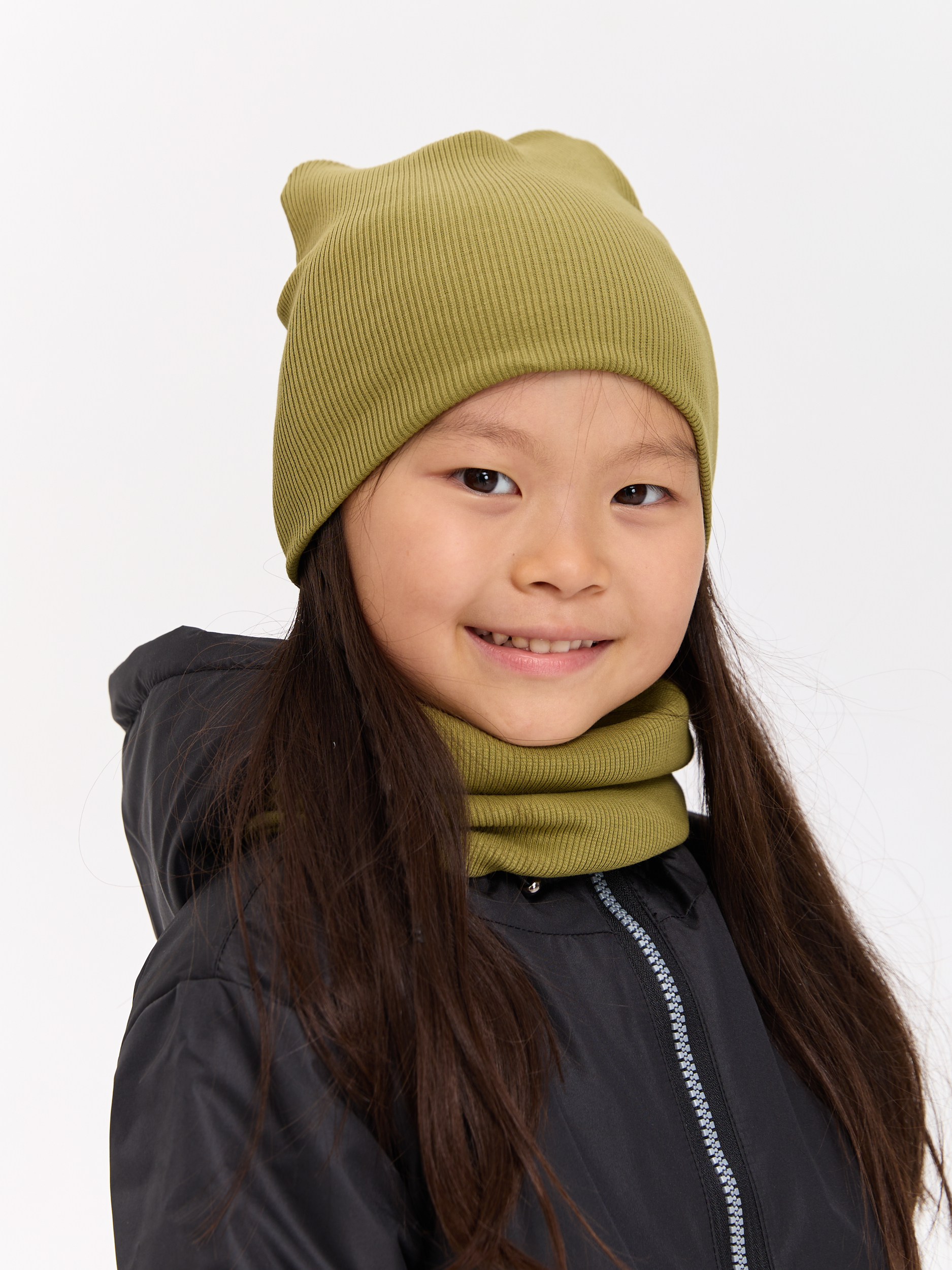 Шапка и снуд Лапушка 0258 хаки - фото 16