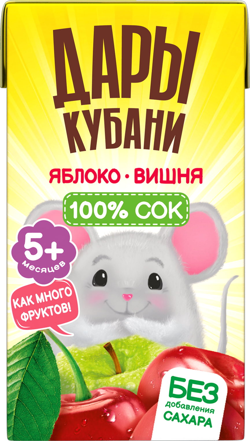 Сок Дары Кубани Яблоко-вишня с 5 мес 0.125 л 18 шт. - фото 5