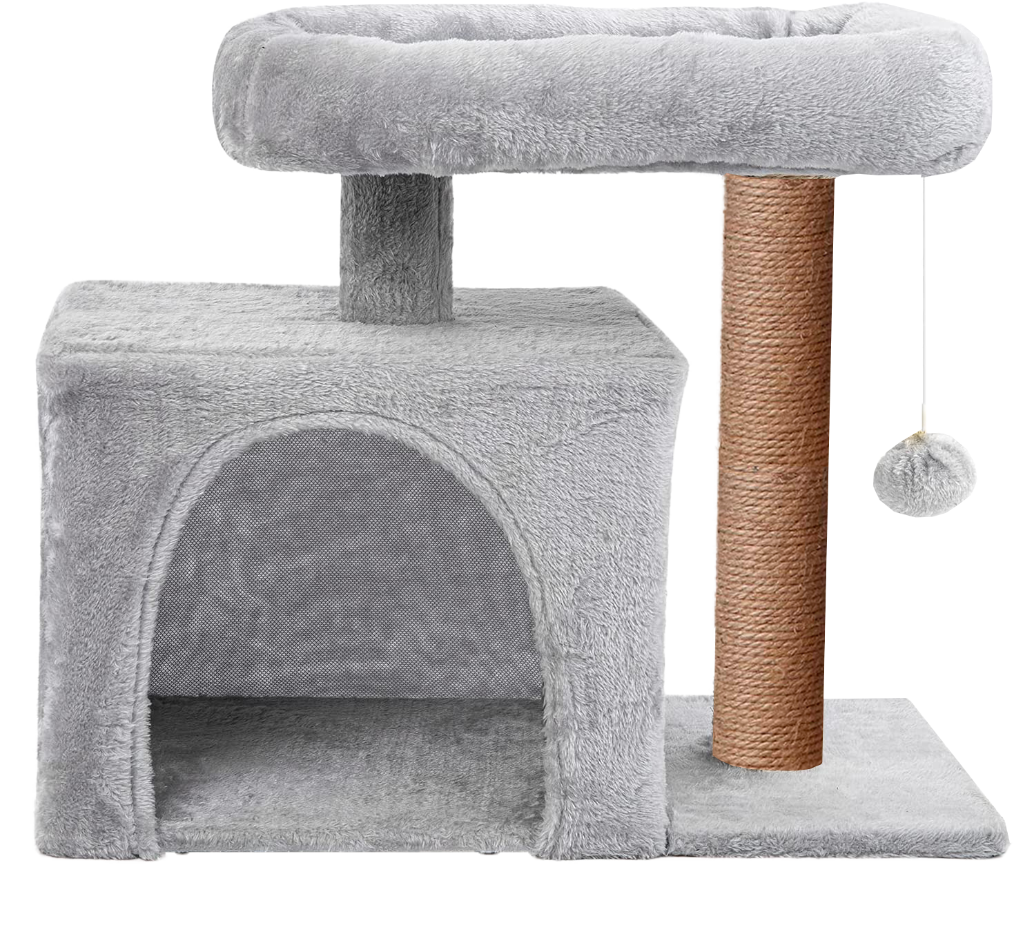 Домик для кошки с когтеточкой Pet БМФ Серый - фото 1